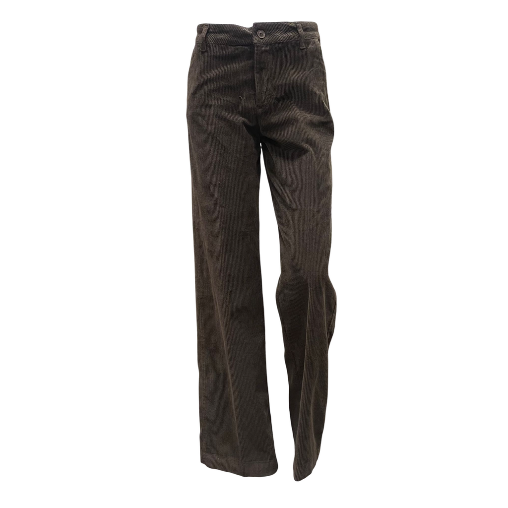 Griffai Pantalone Donna Velluto 500 righe DGF6014 Marrone – Stile Palazzo