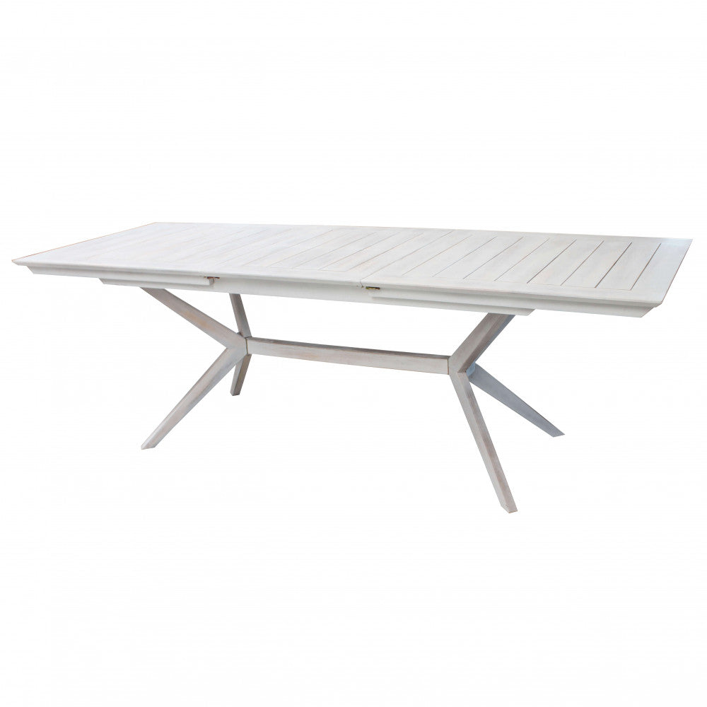 Tavolo Bali allungabile in legno di acacia - Bianco 180/240 x 90