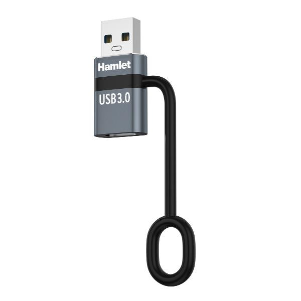ADATTATORE USB-A 3.0 M TO USB-C F CON FERMACAVO [XAD-LCF-AM]