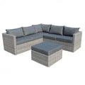 Salotto angolare Argentina con cuscini in wicker grigio UV protection