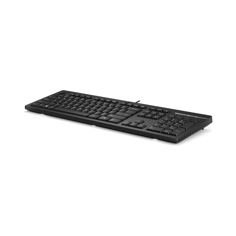 HP Tastiera 125 Wired, Full-size (100%), Cablato, USB, Interruttore a chiave a membrana, Nero [266C9ET#ABZ]