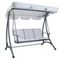 Dondolo da Giardino in Textilene e Metallo con Tetto Beige