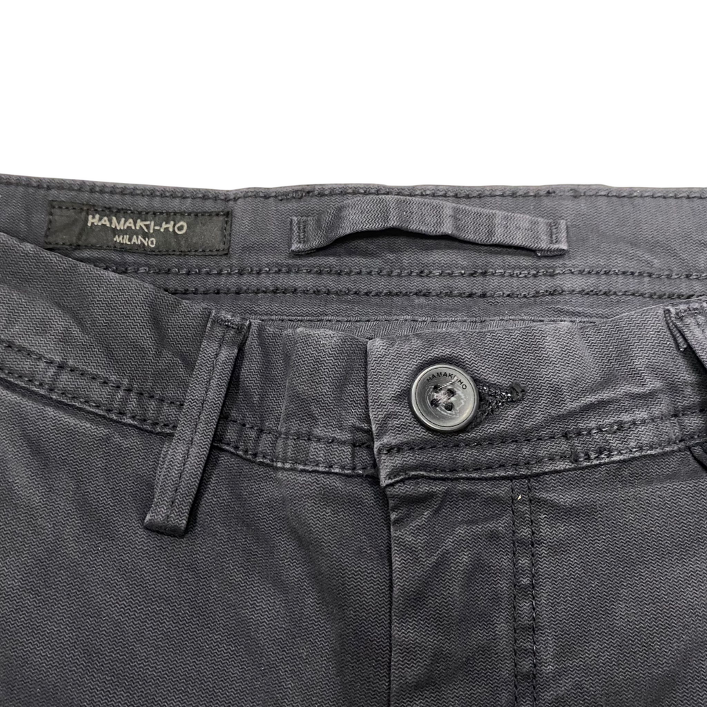 Hamaki-ho pantalone chinos da uomo slim fit con microfantasia quadri PSI1736H asfalto