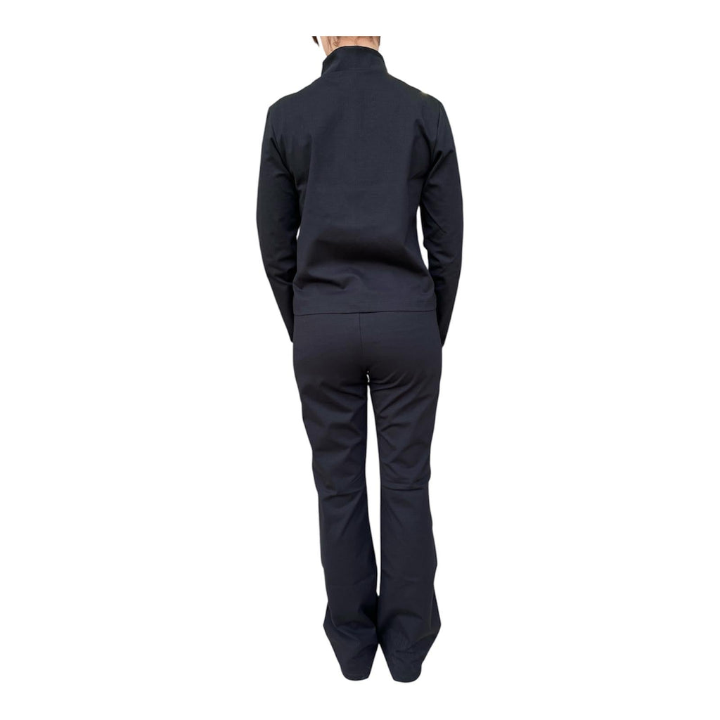 Hangar93 tuta da donna in cotone con pantalone a zampa Z8386D NRO02 nero
