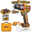 Trapano a Percussione 20V INGCO Brushless – 66Nm – 2 Batterie 2Ah + Caricatore + Valigetta