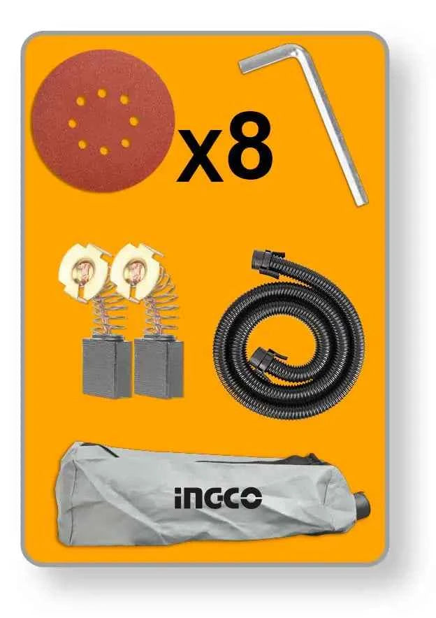 Levigatrice Cartongesso Ingco 850W con LED e Accessori 180 mm