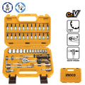 46 Pz. Set Chiavi a Bussola Ingco 1/4P Acciaio Cr-V Cromato