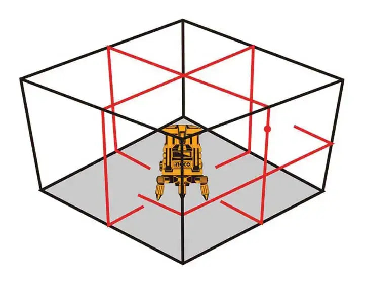 Livella Laser Autoregolabile Raggio Rosso, Precisione ±1.0mm a 5m