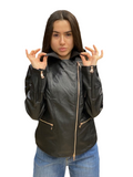 CafèNoir chiodo da donna in similpelle C7JG0018 N01 black