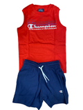 Champion completino da ragazzo Legacy Graphic Canotta + Bermuda 306314 RS046 HRR red-navy