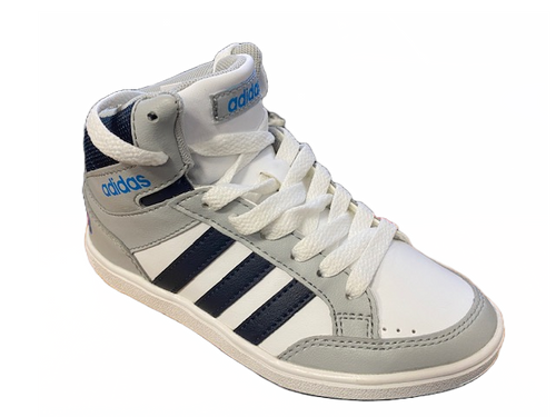 Adidas scarpa sneakers da ragazzo Hoops Mid B74657 bianco-grigio