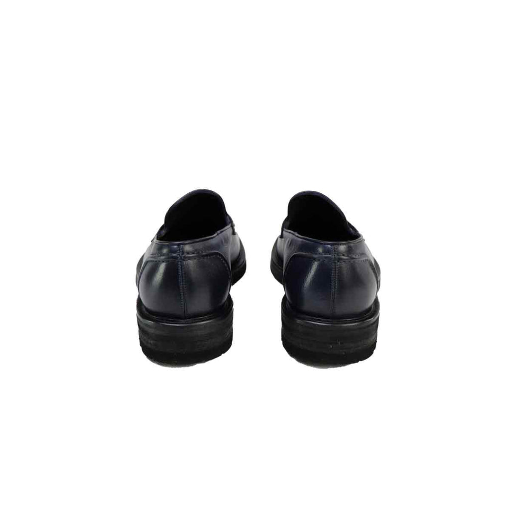 MOCASSINO BENDINA GRAINED BLU