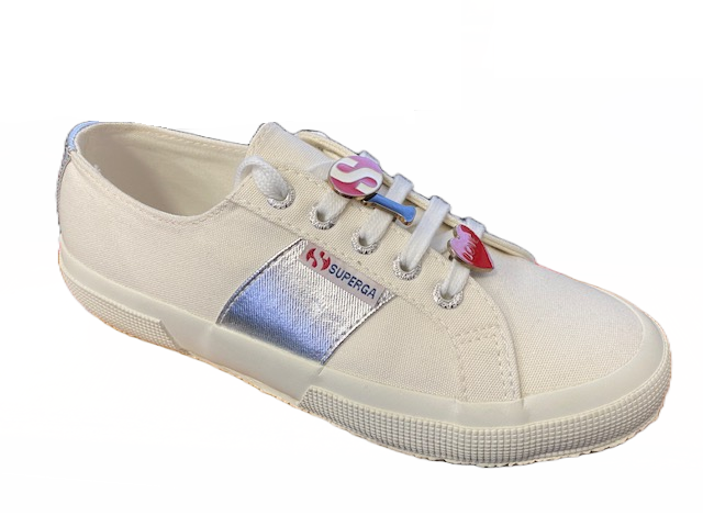 Superga scarpa sneakers in tela da donna 2750  S00CFY0 C39 bianco-argento