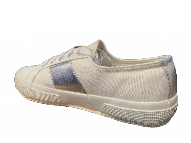 Superga scarpa sneakers in tela da donna 2750  S00CFY0 C39 bianco-argento