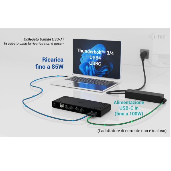 i-tec Universal Dual 4K Display Docking Station + Power Delivery 85W [CADUA4KDOCKPDB]
