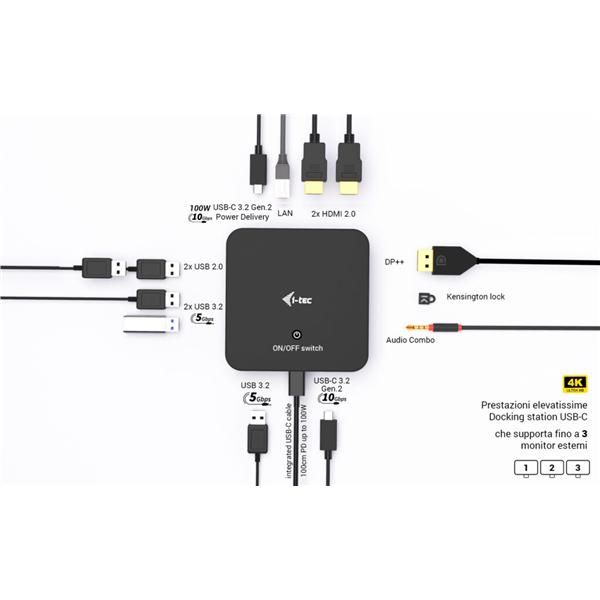Docking Station USB-C DP doppio monitor HDMI (2xHDMI) con PD 100 W [C31TRIPLEVIDEODPPRO]