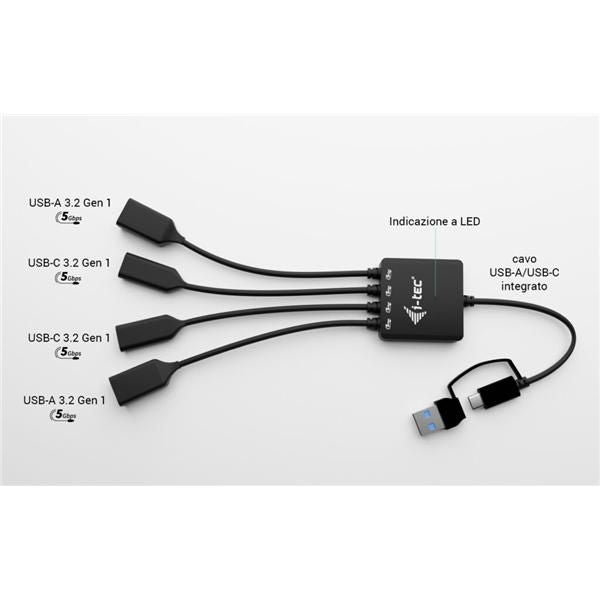 Cavo HUB USB-C/USB-A a 4 porte (2x USB-C, 2x USB-A) [CACBLHUB2A2C]