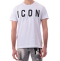 Icon maglietta manica corta da uomo con logo grande ICUS2S5T021 bianco