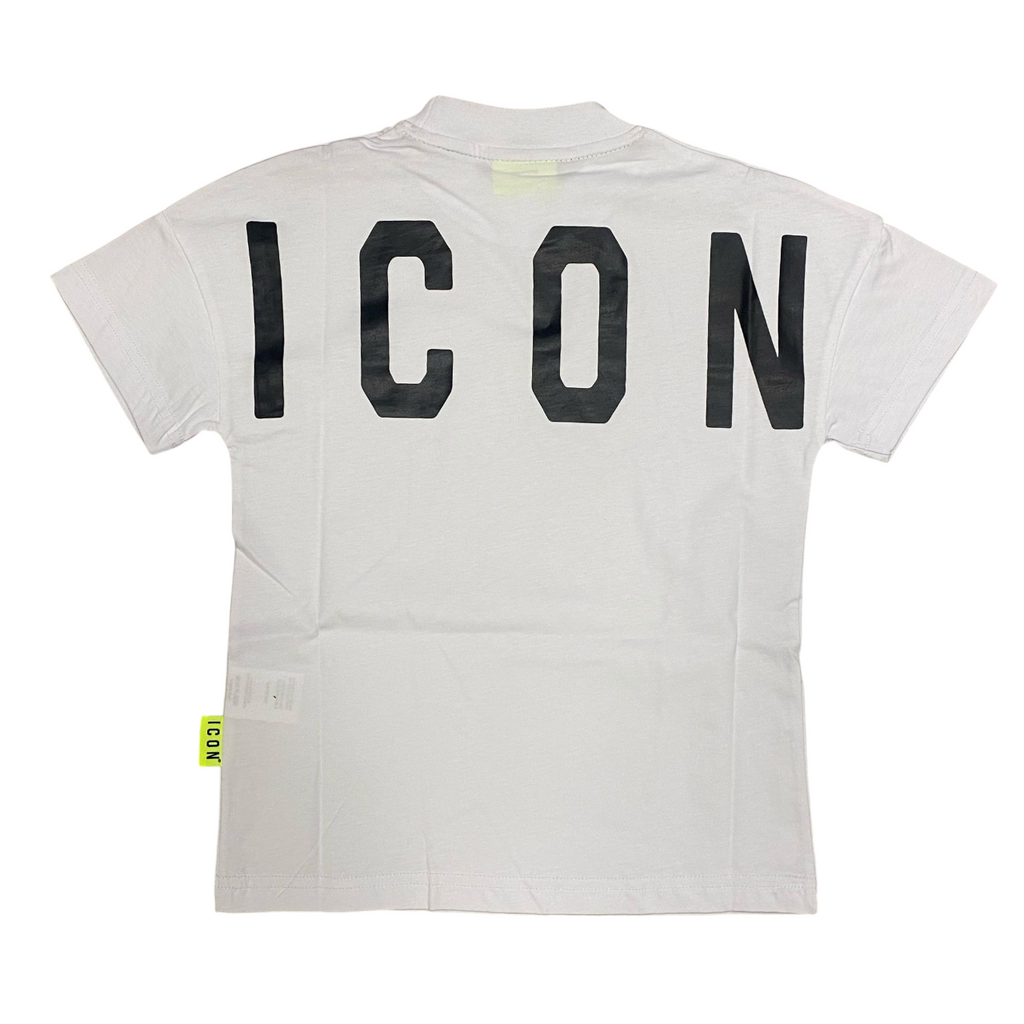 Icon maglietta manica corta junior con stampa dietro IBKS00584 bianco