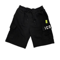 Icon pantaloncino sportivo cargo da ragazzo con logo IBSH00689 nero