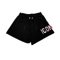 Icon pantaloncino sportivo da ragazza con logo camu IGSH00529 nero-rosa