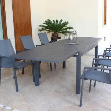 Tavolo allungabile Hawaii in alluminio antracite - 135/270 X 90