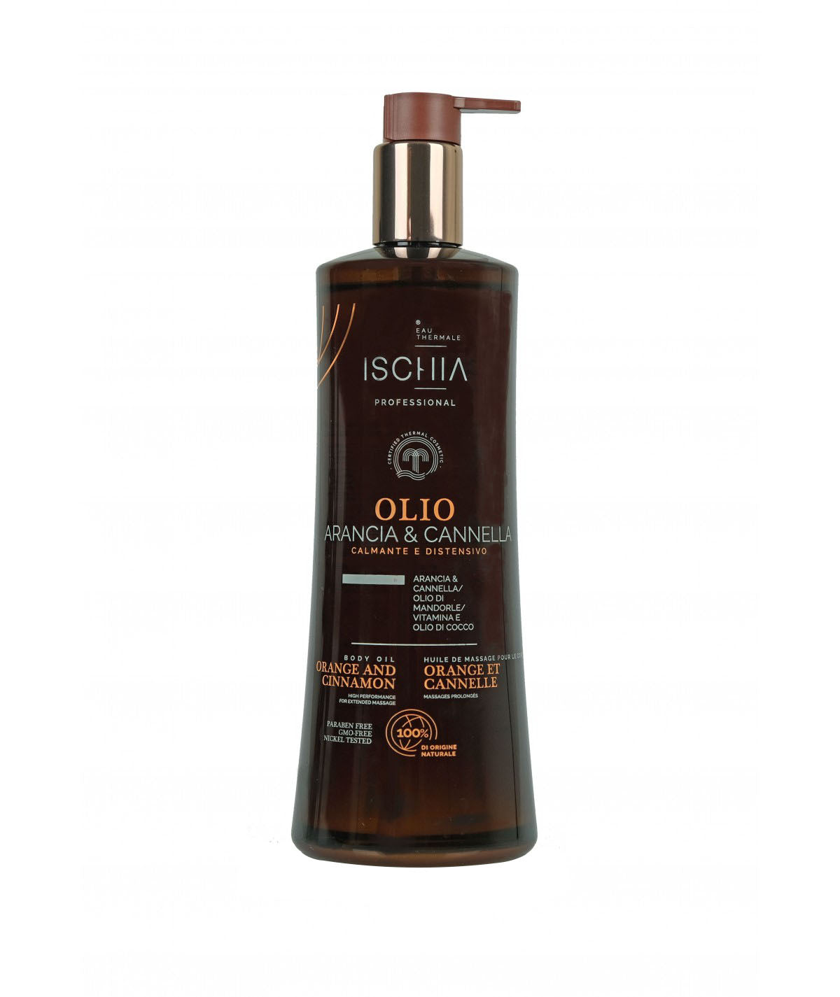 Ischia Eau Thermale Olio Da Massaggio Arancia E Cannella Calmante E Distensivo 500 ml