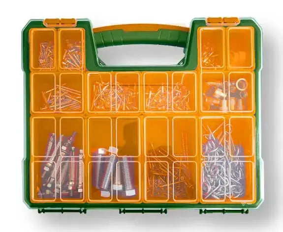 Valigetta Porta Minuterie in Plastica 13.5" con 12 Contenitori Removibili