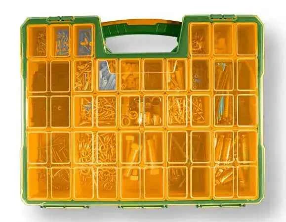 Valigetta Porta Minuterie in Plastica 16.5" con 23 Contenitori Removibili