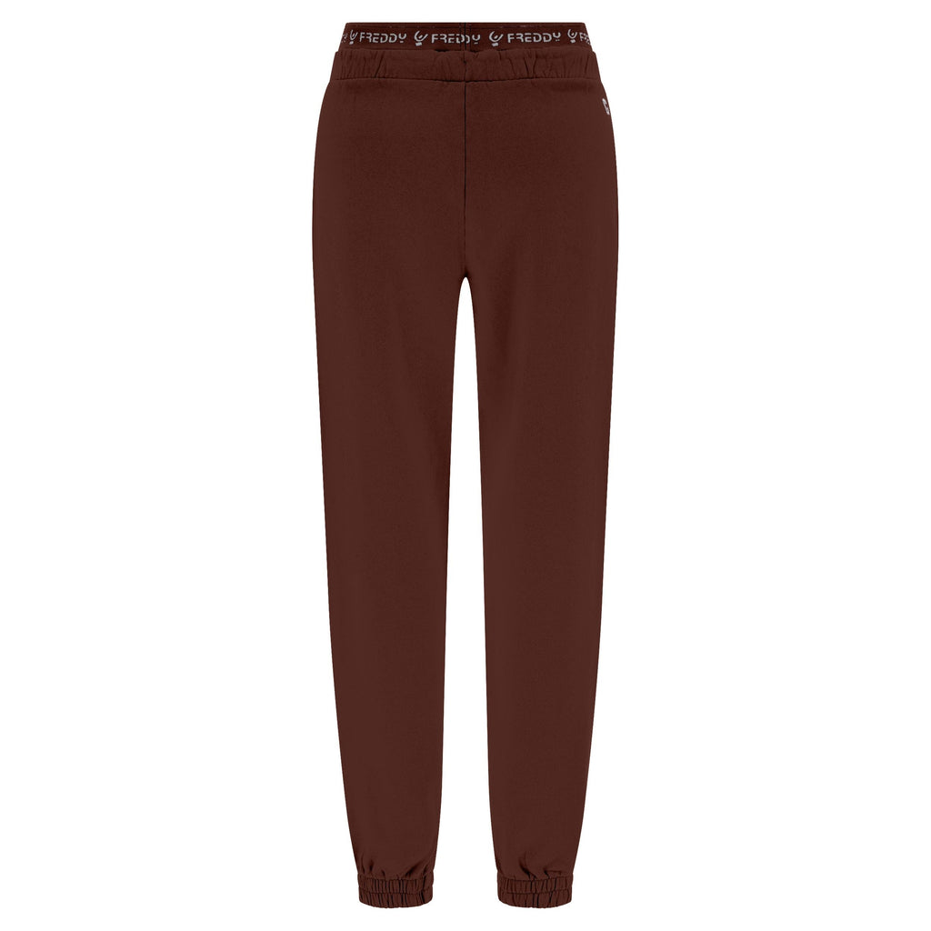 Freddy Pantaloni sportivi in felpa garzata con elastico JOGGER1C024X M79X Chocolate Fondant Direct Dyed