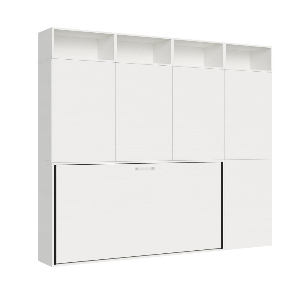 Letto a scomparsa singolo orizzontale Kando con materasso e composizioni disponibili