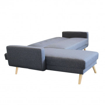 Divano Letto Moderno con Struttura in Metallo e Legno