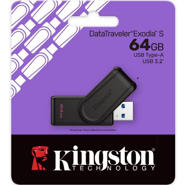 Chiavetta DataTraveler Exodia S con cappuccio a rotazione [DTXS/64GB]