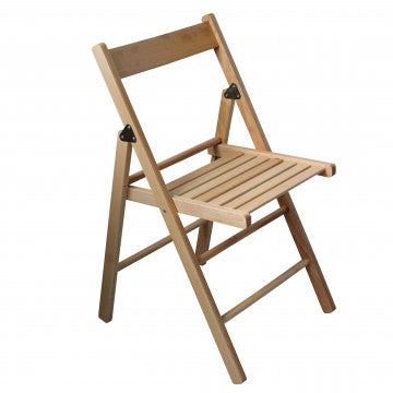 Sedia pieghevole in legno di faggio color marrone naturale