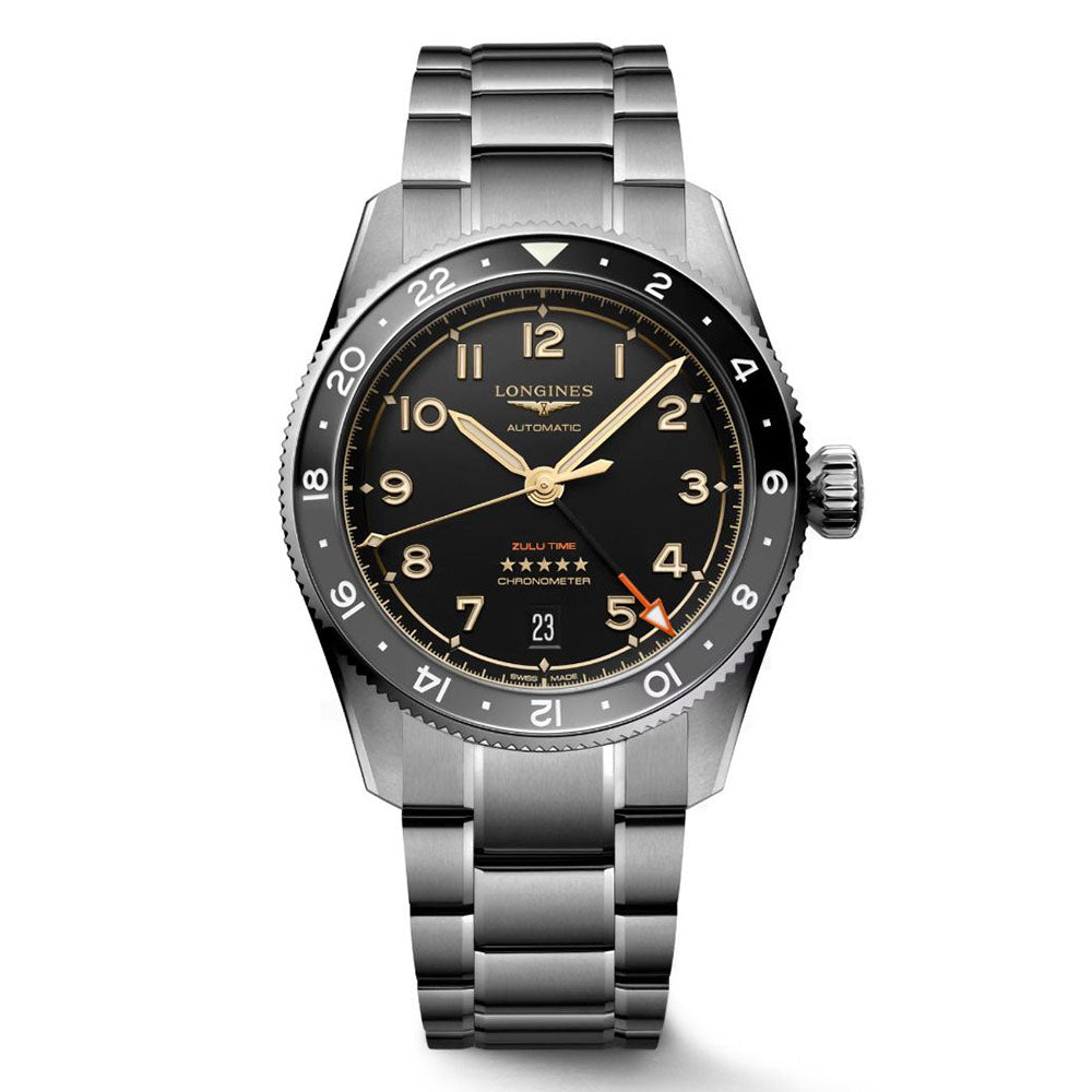 Longines orologio Spirit Zulu Time 39mm antracite automatico titanio L3.802.1.53.6
