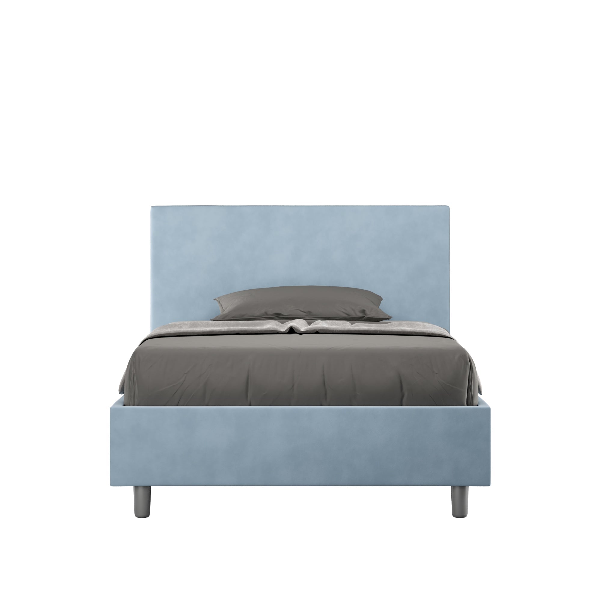 Letto singolo contenitore imbottito 100x190 microfibra Adele