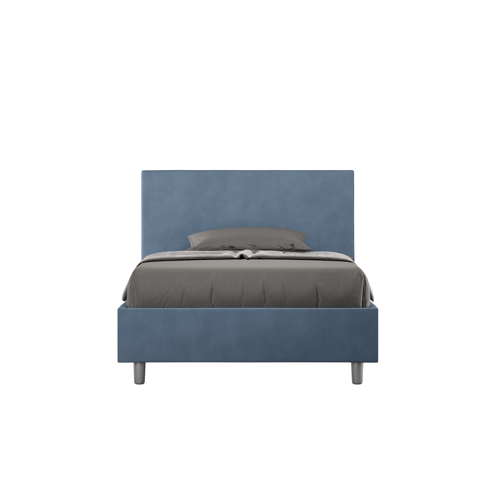 Letto singolo contenitore imbottito 100x210 microfibra Adele