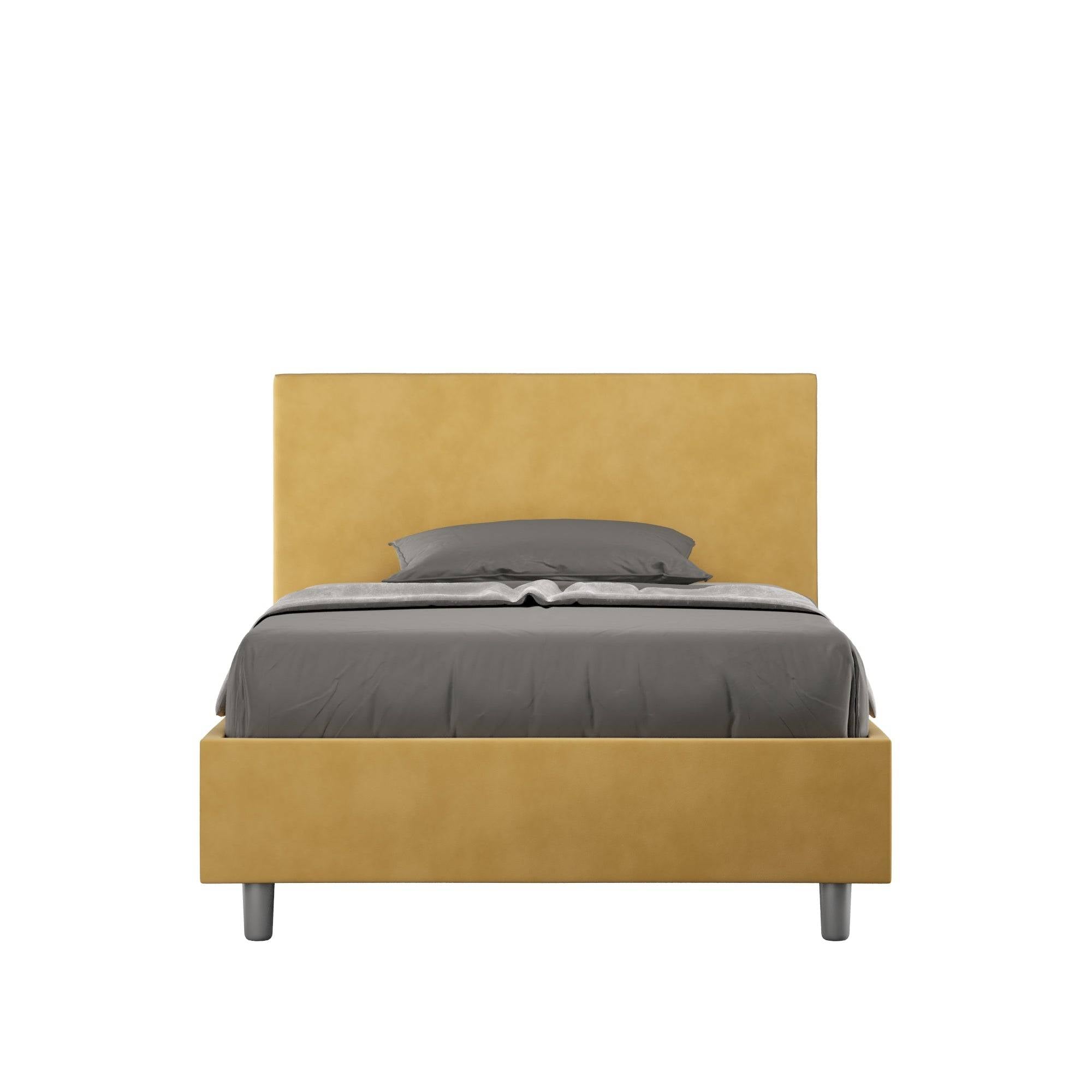 Letto singolo contenitore imbottito 100x210 microfibra Adele