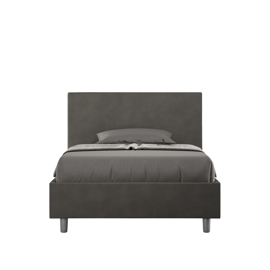 Letto singolo contenitore imbottito 100x190 microfibra Adele