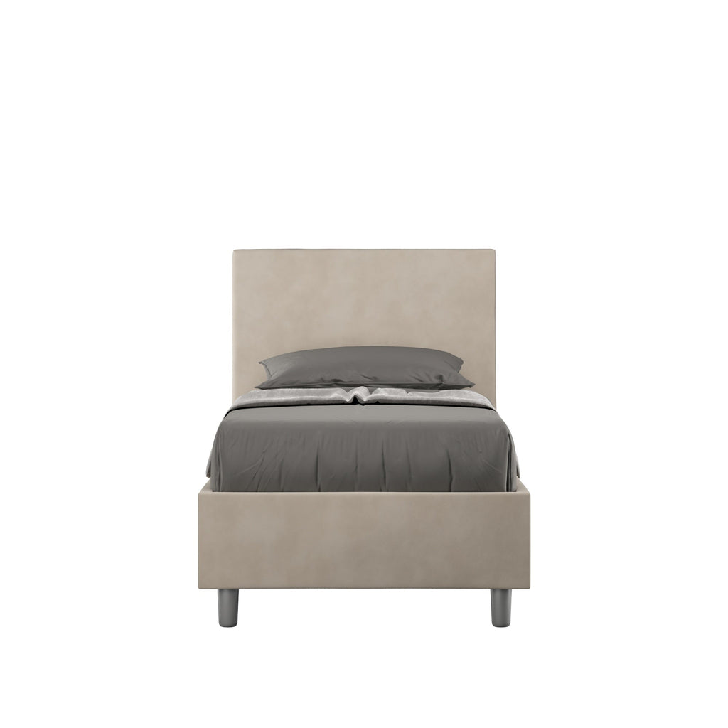 Letto singolo contenitore imbottito microfibra Adele