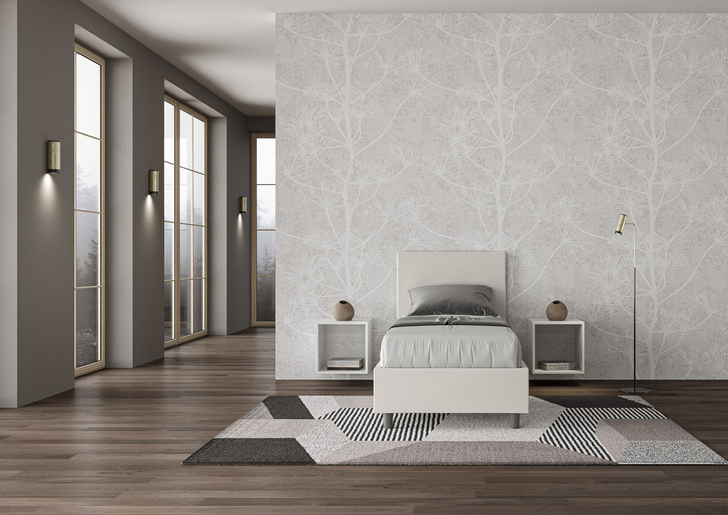 Letto singolo imbottito 80x210 similpelle Adele senza rete e contenitore