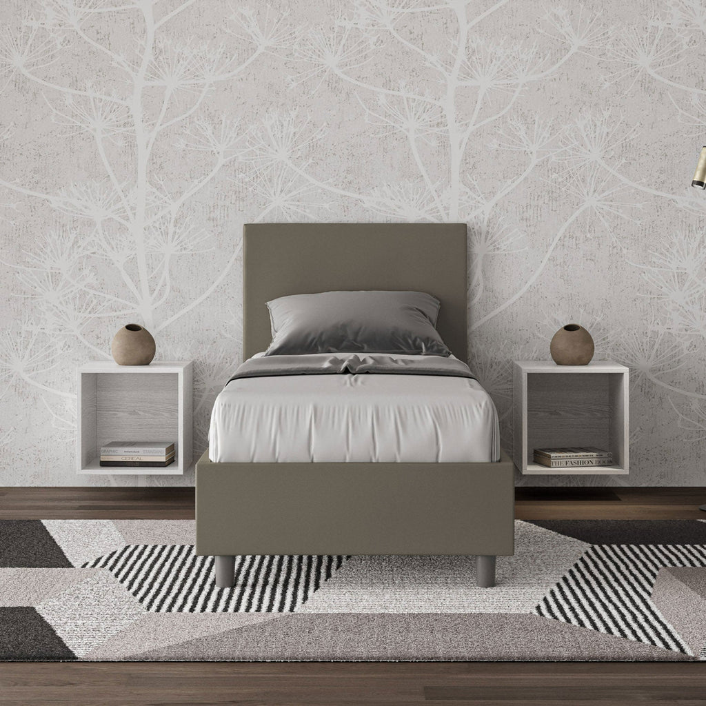 Letto singolo imbottito 80x210 similpelle Adele senza rete e contenitore