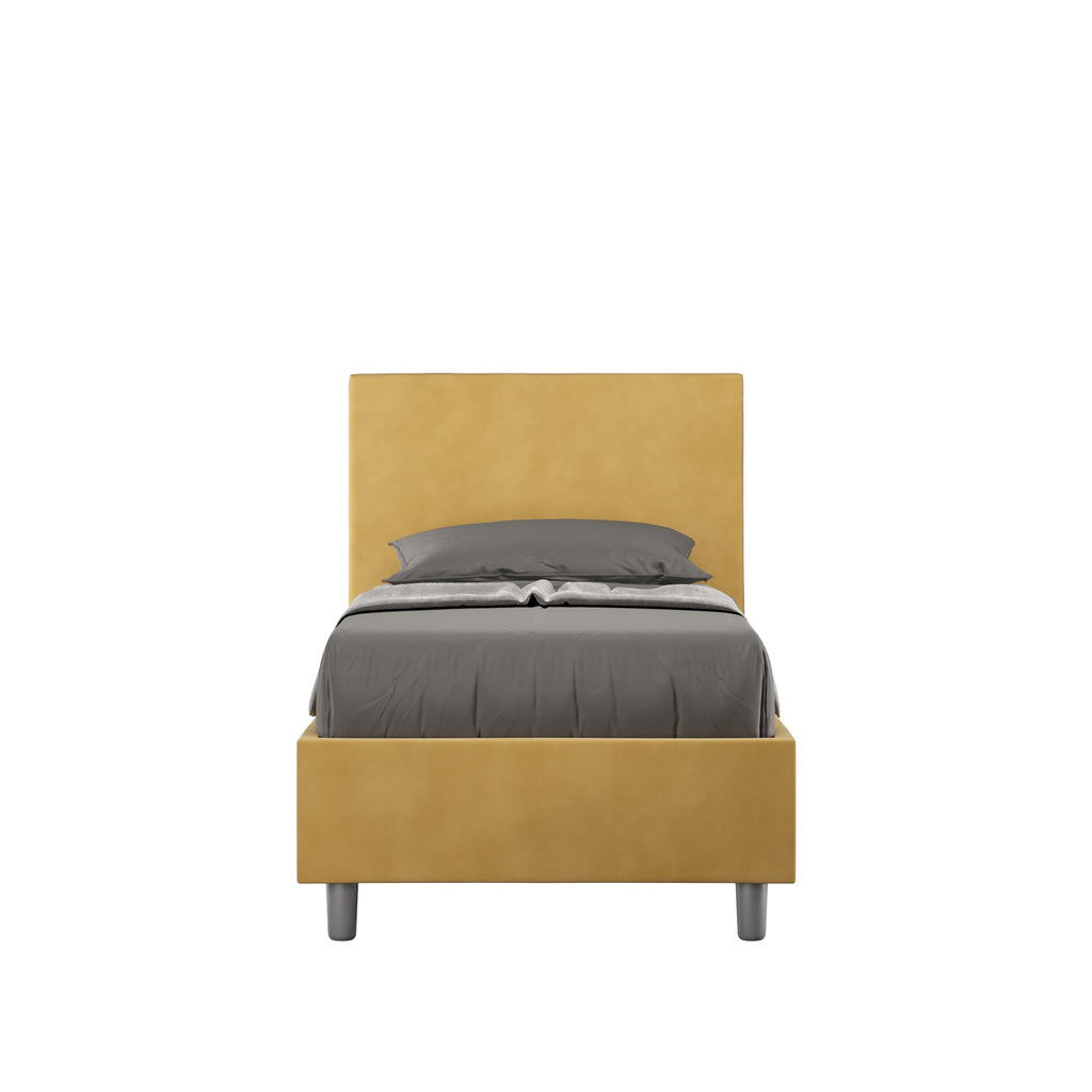 Letto singolo imbottito 80x190 microfibra Adele senza rete e contenitore