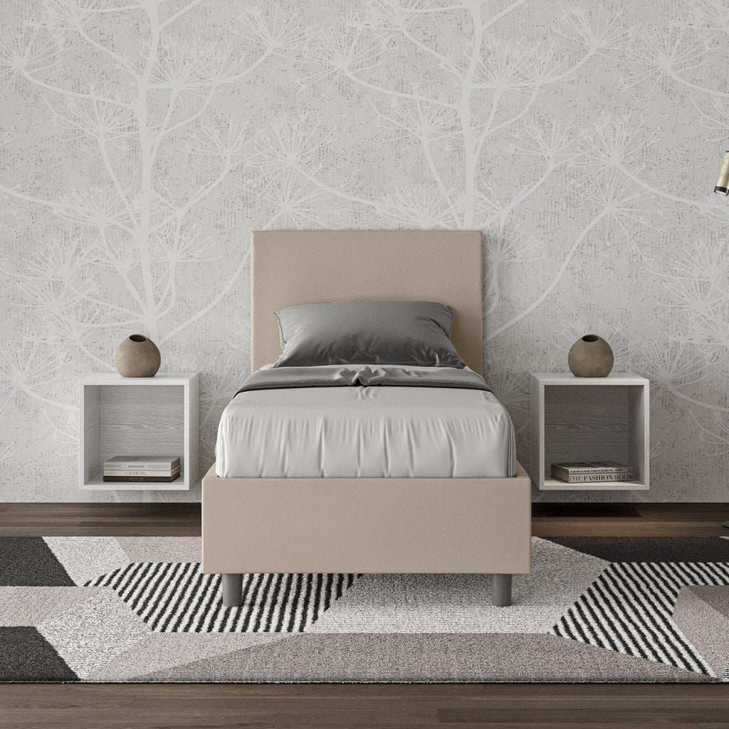 Letto singolo imbottito 80x210 similpelle Adele senza rete e contenitore