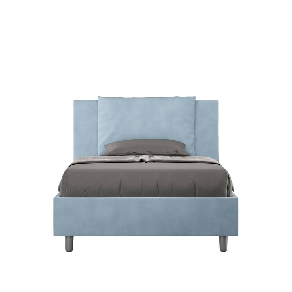 Letto singolo contenitore imbottito 100x190 microfibra Antea