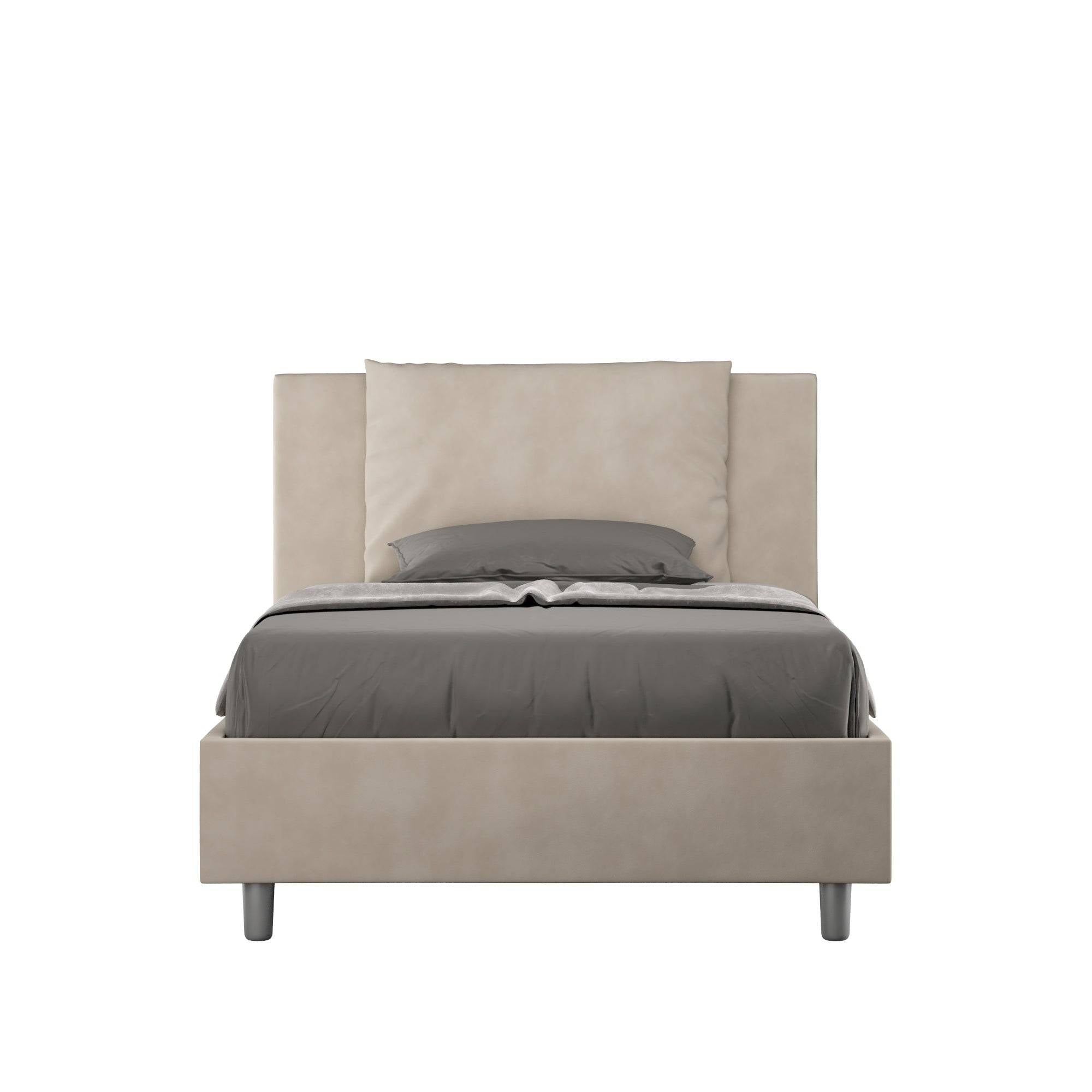 Letto singolo contenitore imbottito 100x200 microfibra Antea