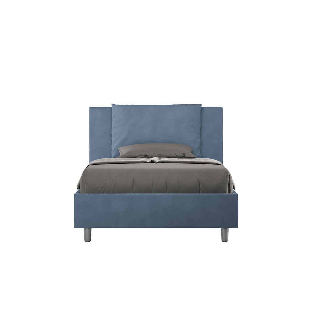 Letto singolo contenitore imbottito 100x200 microfibra Antea