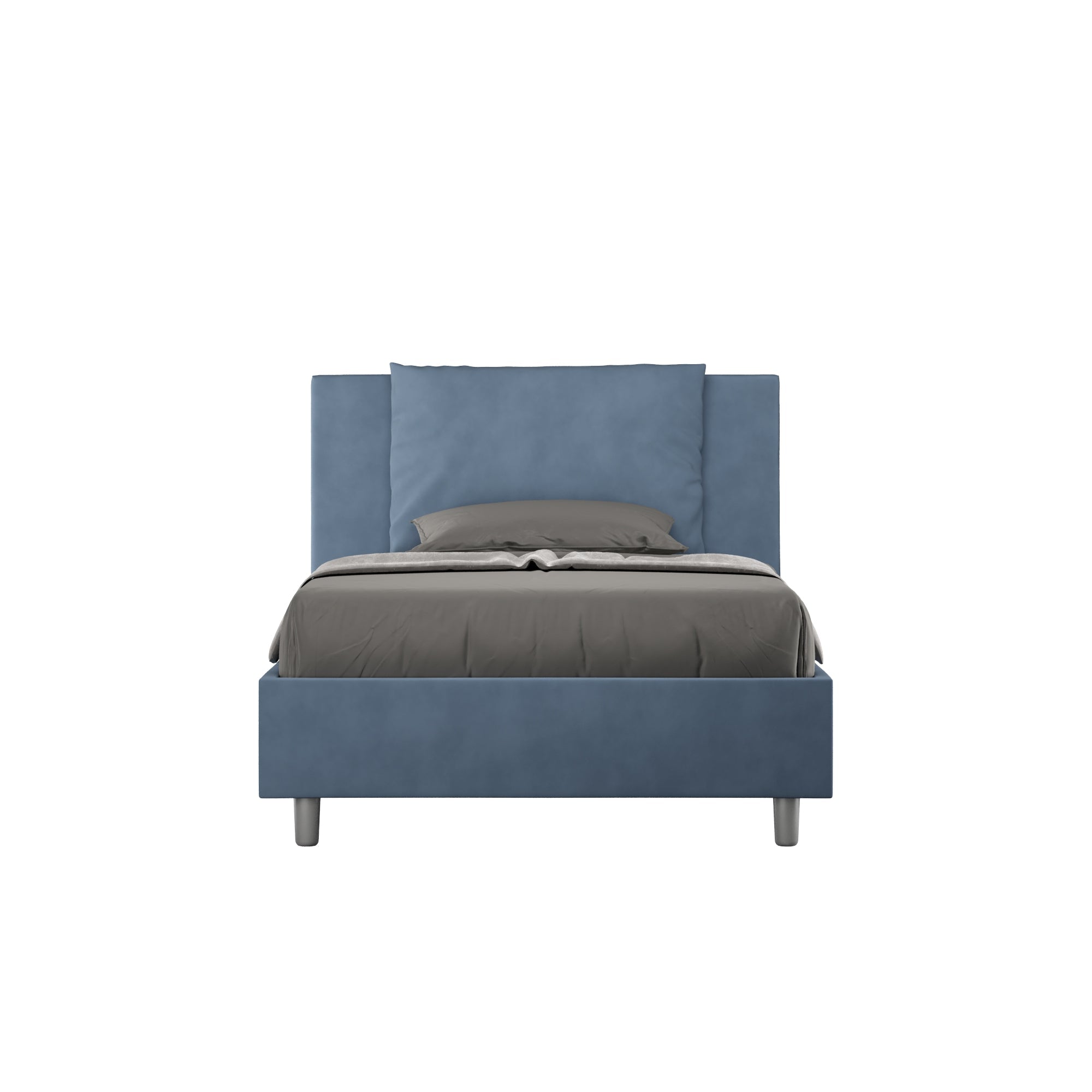 Letto singolo contenitore imbottito 100x200 microfibra Antea