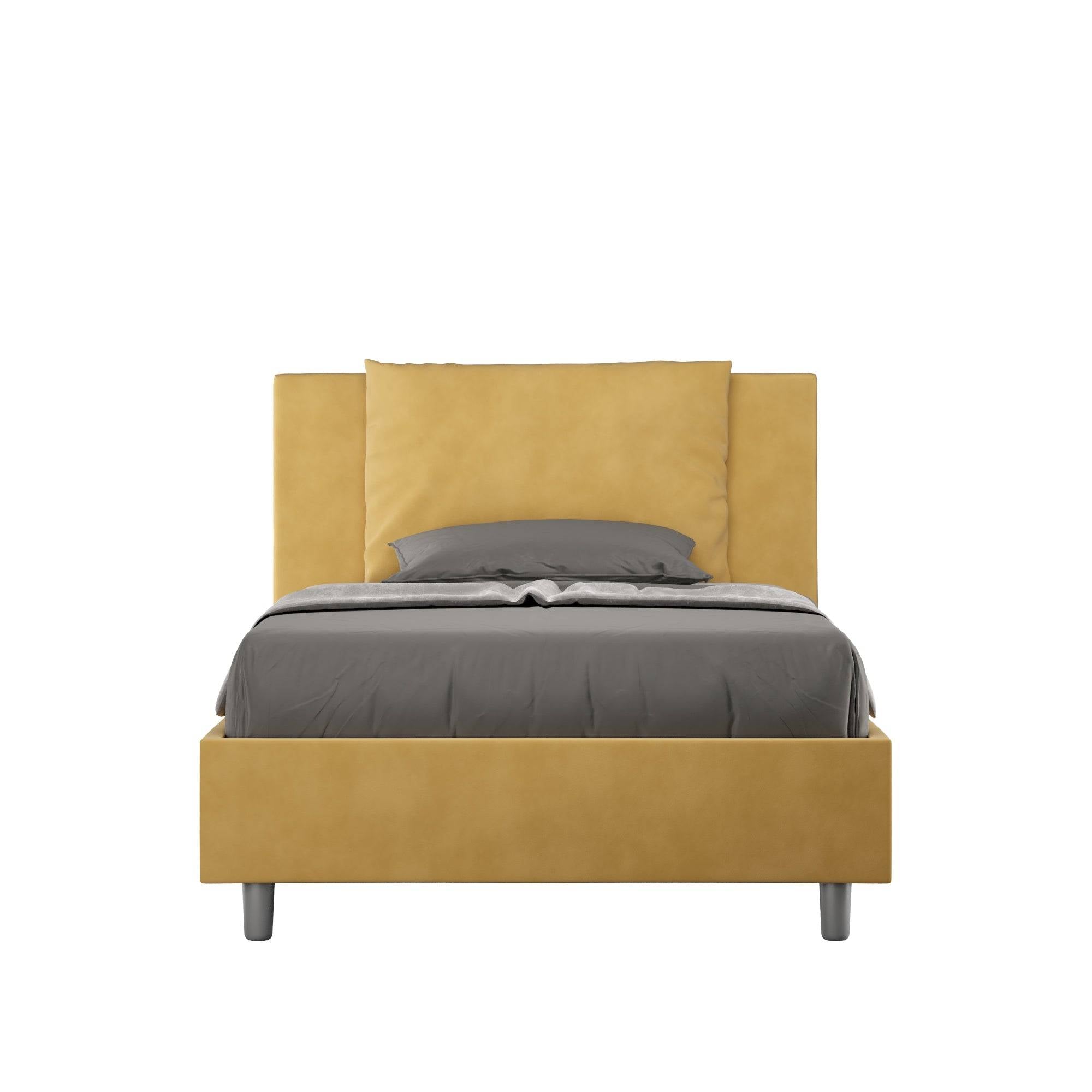 Letto singolo contenitore imbottito 100x190 microfibra Antea