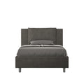 Letto singolo contenitore imbottito 100x190 microfibra Antea